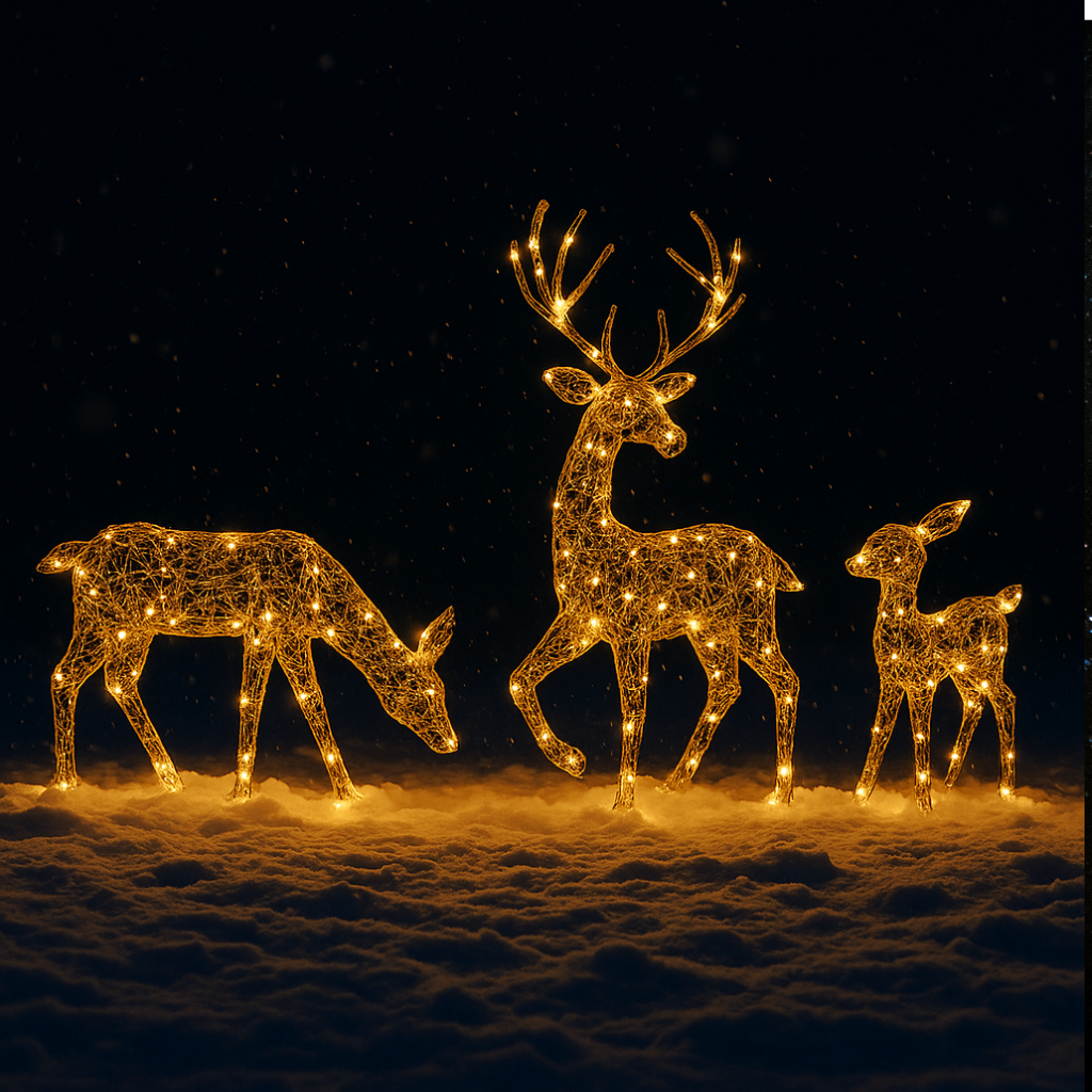 Lot de 3 cerf éclairé - Ext