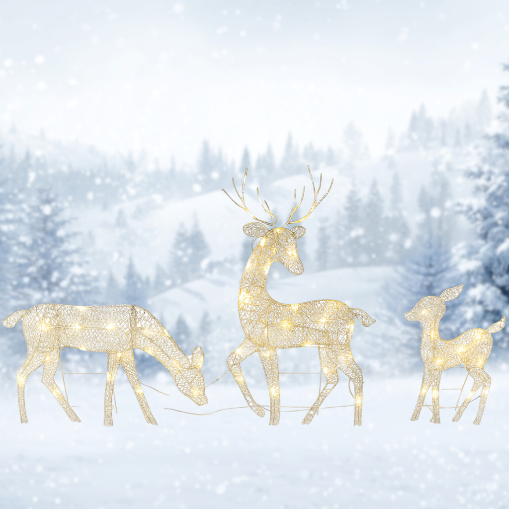 Lot de 3 cerf éclairé - Ext